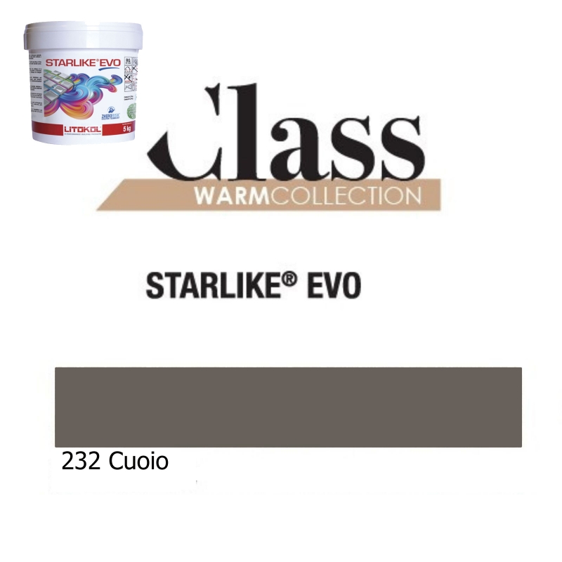 Litokol STARLIKE EVO 232 CUOIO marrón oscuro II Junta adhesiva de resina epoxi Cubo de 5 kg