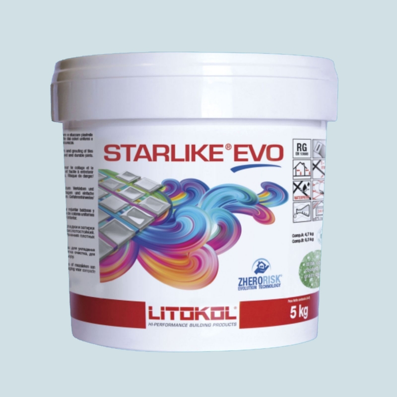 Litokol STARLIKE EVO 300 AZZURRO PASTELLO azzurro azul Mortero adhesivo de resina epoxi Cubo de 5 kg