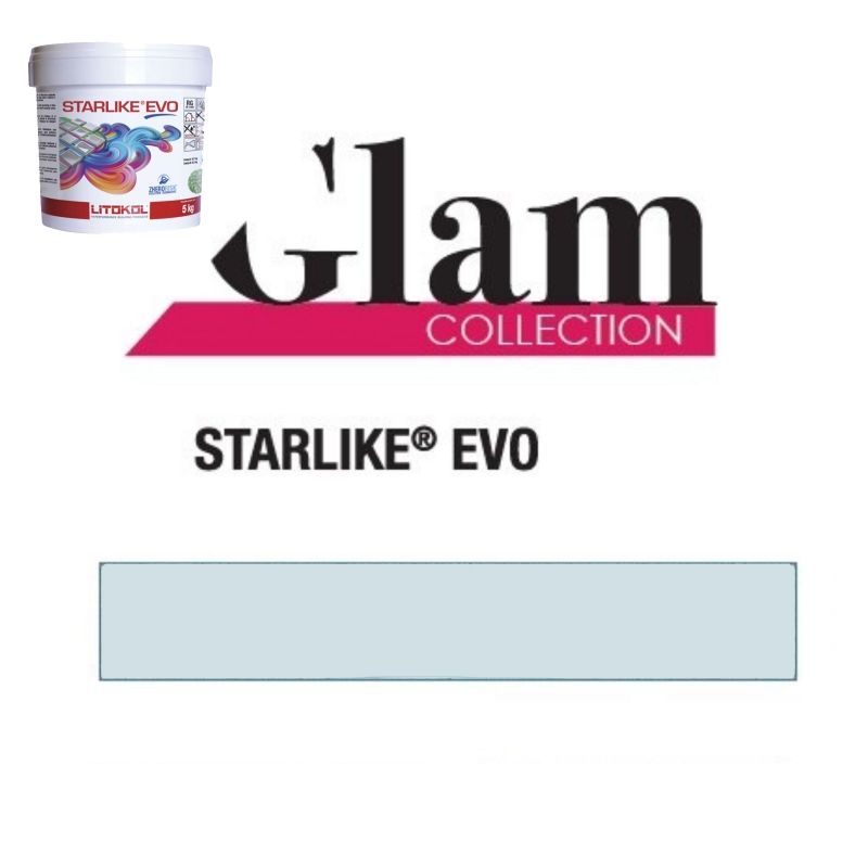 Litokol STARLIKE EVO 300 AZZURRO PASTELLO azzurro azul Mortero adhesivo de resina epoxi Cubo de 5 kg