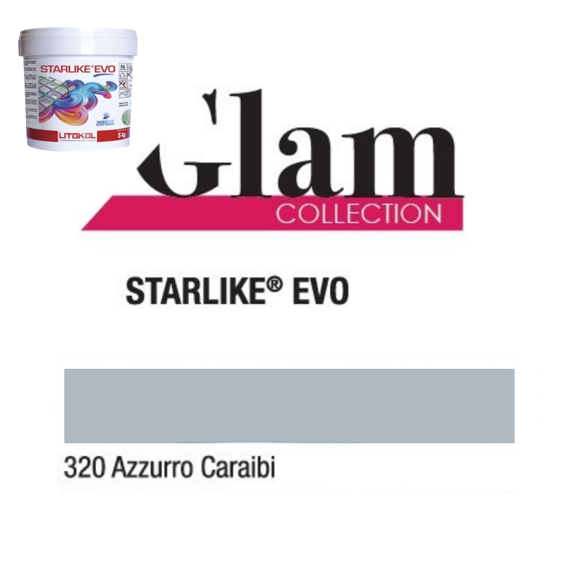 Litokol STARLIKE EVO 310 AZZURRO POLVERE azzurro azul II Mortero adhesivo de resina epoxi cubo de 5 kg