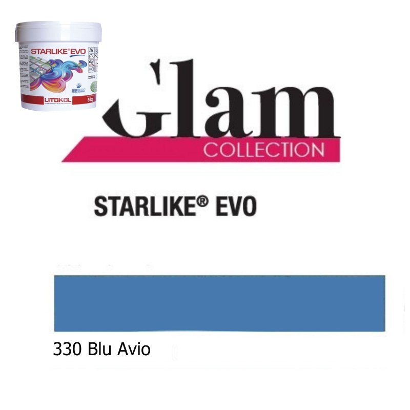 Litokol STARLIKE EVO 330 BLU AVIO azul I Junta adhesiva de resina epoxi Cubo de 5 kg