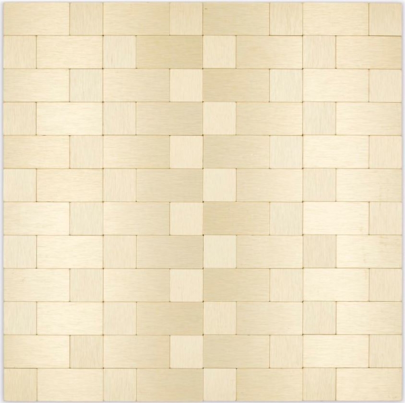 Muestra de mano mosaico azulejo autoadhesivo mosaico combi metal oro cocina baño MOS200-4G87_m