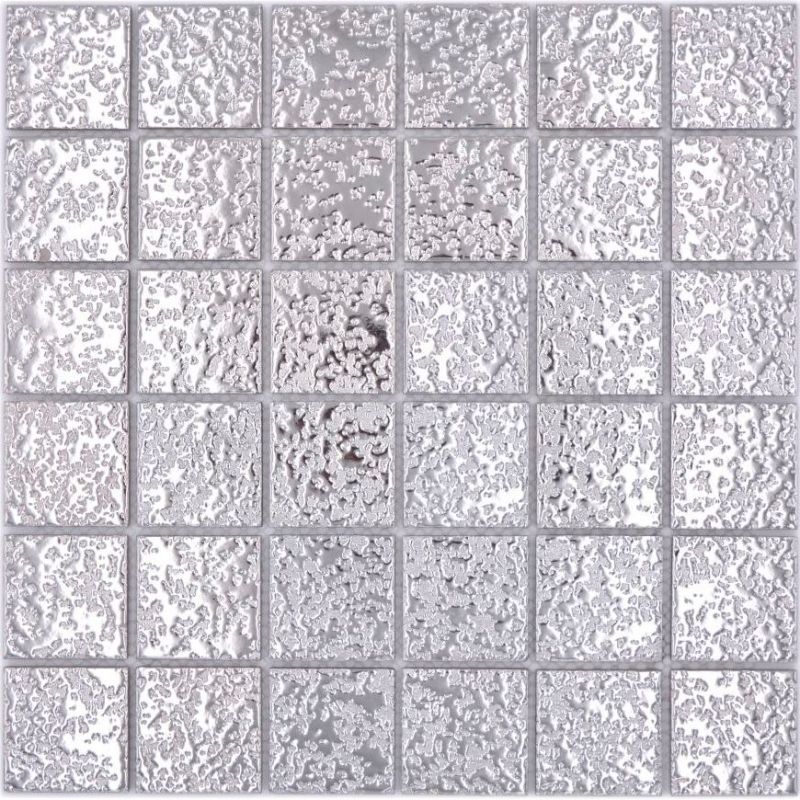 Muestra de mano mosaico azulejo cerámica mosaico uni plata martillado azulejo backsplash cocina MOS16-0207_m