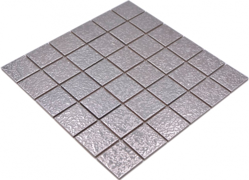 Muestra de mano mosaico azulejo cerámica mosaico uni plata martillado azulejo backsplash cocina MOS16-0207_m