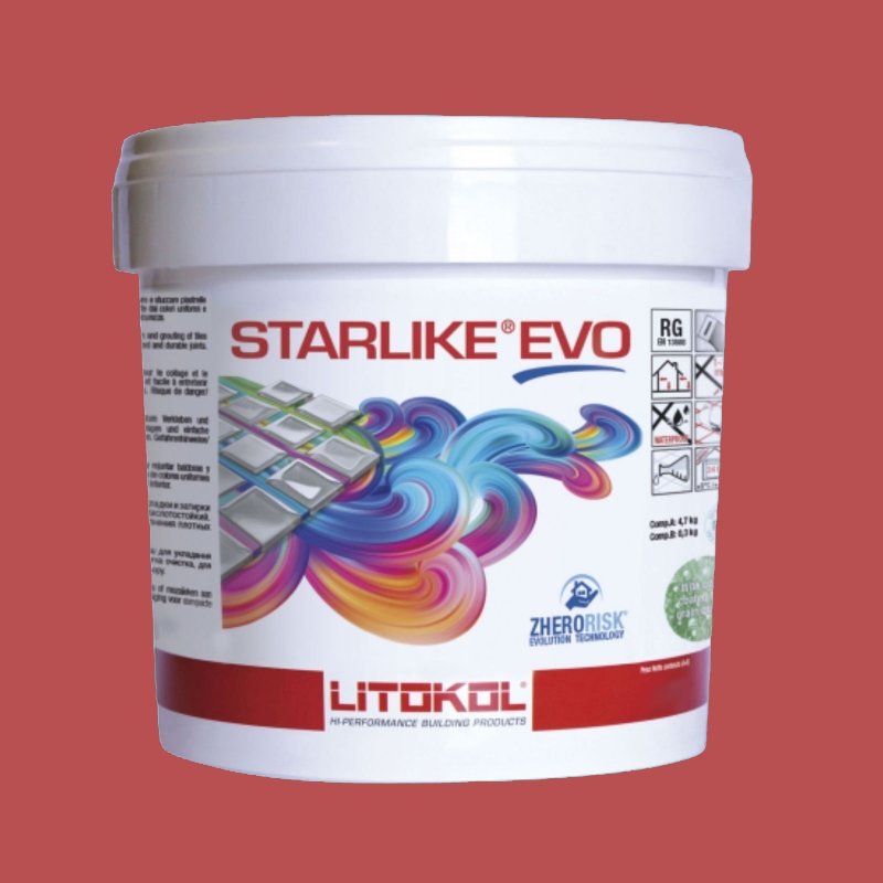 Litokol STARLIKE EVO 550 ROSSO ORIENTE rojo resina epoxi adhesiva junta cubo 2,5kg