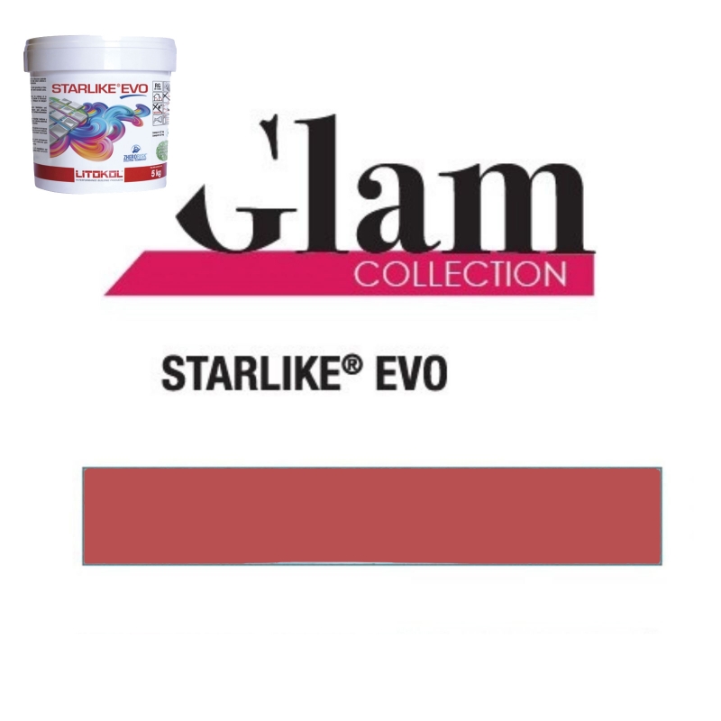 Litokol STARLIKE EVO 550 ROSSO ORIENTE rojo resina epoxi adhesiva junta cubo 2,5kg
