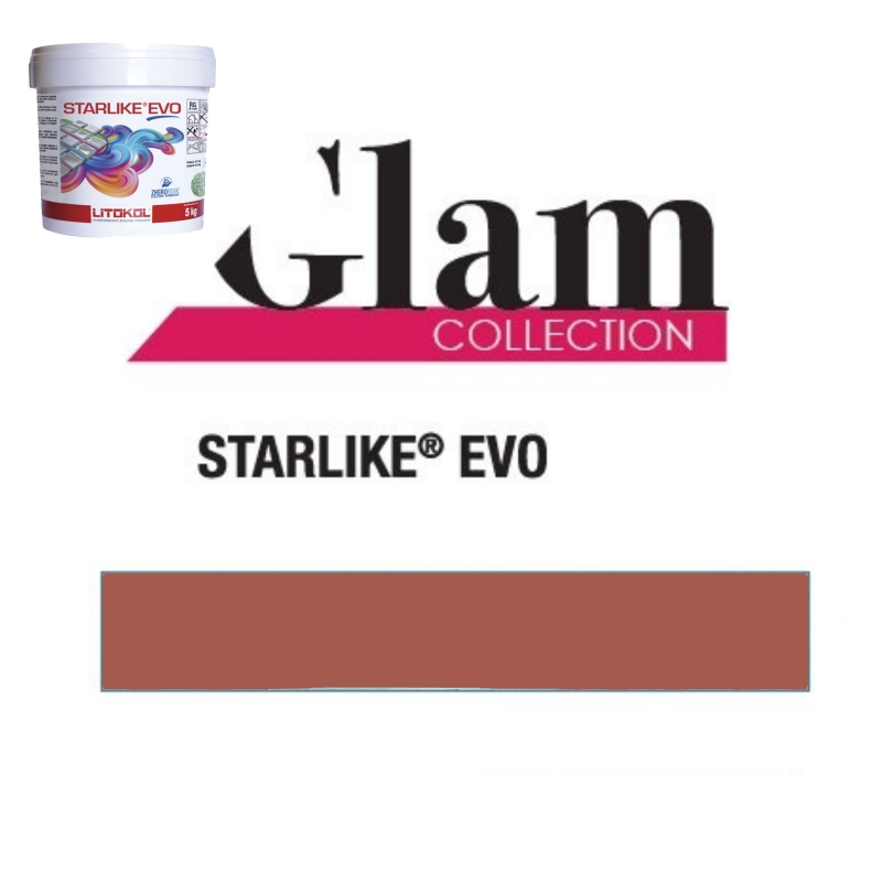 Litokol STARLIKE EVO 580 ROSSO MATTONE naranja terracota resina epoxi adhesiva mortero de rejuntado cubo 2,5kg