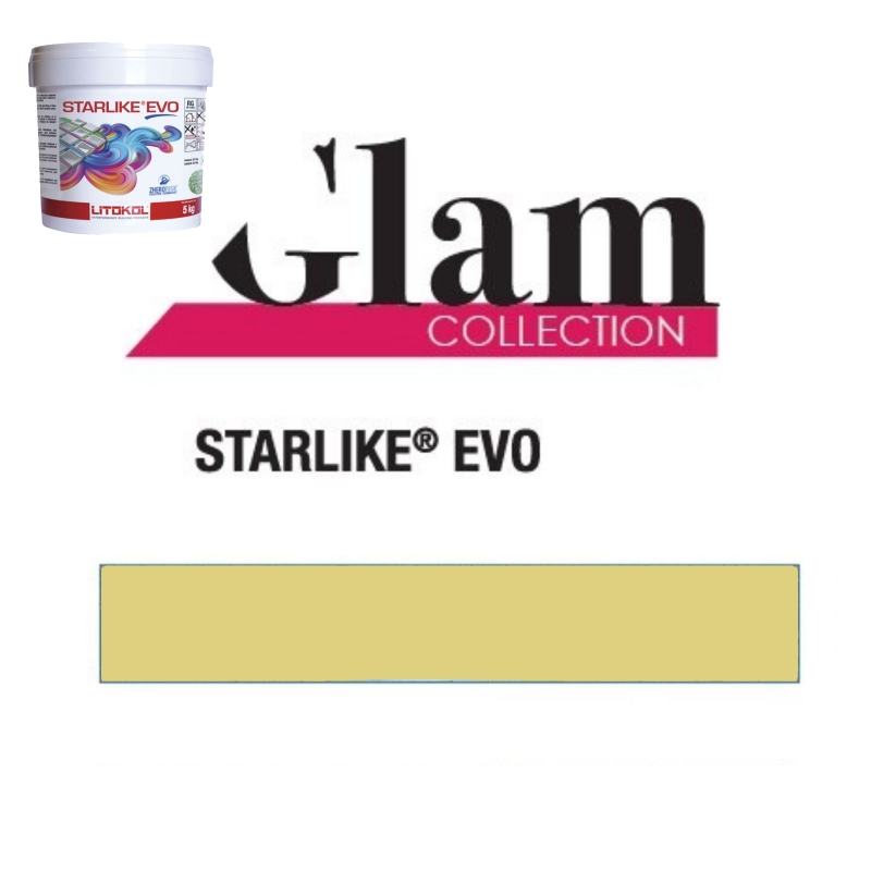 Litokol STARLIKE EVO 600 GIALLO VANIGLIA amarillo Mortero adhesivo de resina epoxi Cubo de 2,5 kg