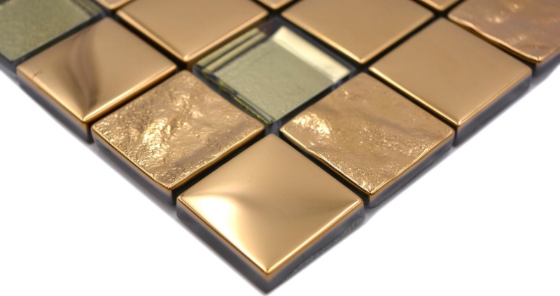Muestra de mano mosaico azulejo mosaico de vidrio combi EP oro cocina splashback baño MOS88-XCG03_m