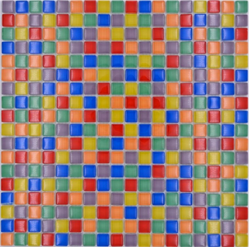 Muestra de mano mosaico azulejo de vidrio mosaico mezcla colorido rojo azul amarillo verde azulejo espejo baño MOS88-XC123_m