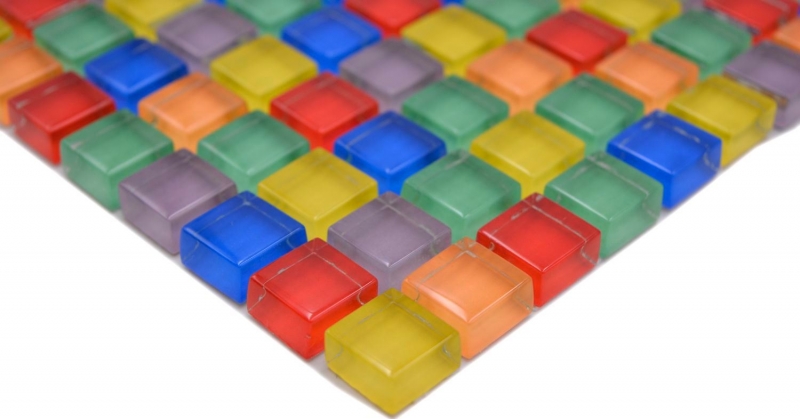 Muestra de mano mosaico azulejo de vidrio mosaico mezcla colorido rojo azul amarillo verde azulejo espejo baño MOS88-XC123_m
