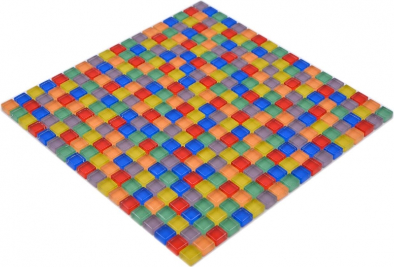 Muestra de mano mosaico azulejo de vidrio mosaico mezcla colorido rojo azul amarillo verde azulejo espejo baño MOS88-XC123_m