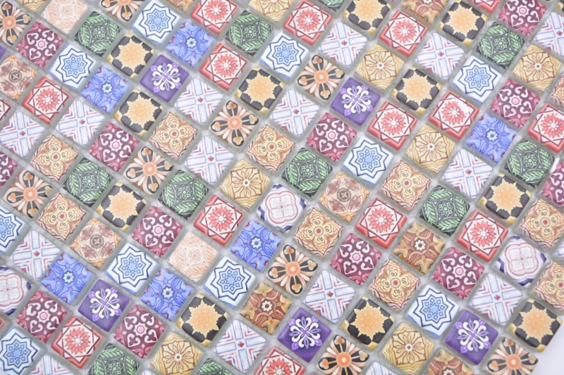 Muestra de mano mosaico azulejo de vidrio mosaico combi retro biscuit colorido azulejo espejo baño MOS78-RB83_m