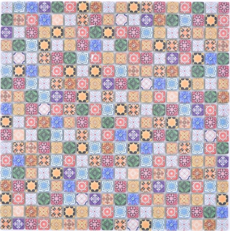 Muestra de mano mosaico azulejo de vidrio mosaico combi retro biscuit colorido azulejo espejo baño MOS78-RB83_m