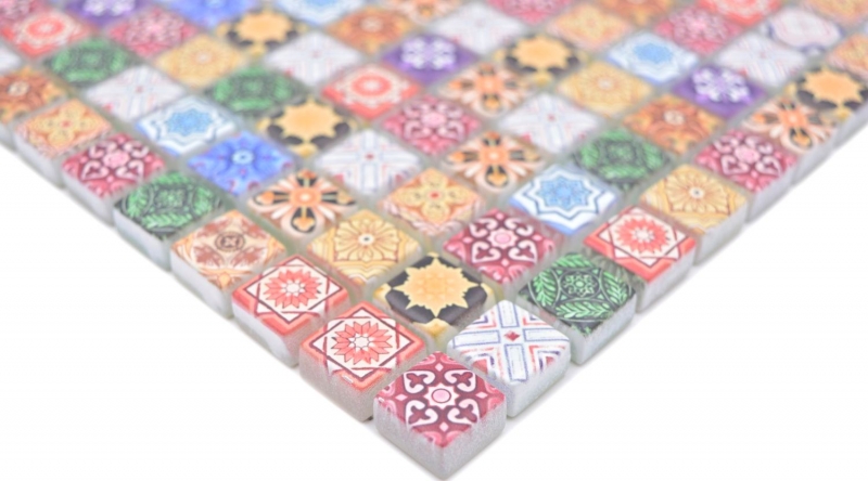Muestra de mano mosaico azulejo de vidrio mosaico combi retro biscuit colorido azulejo espejo baño MOS78-RB83_m