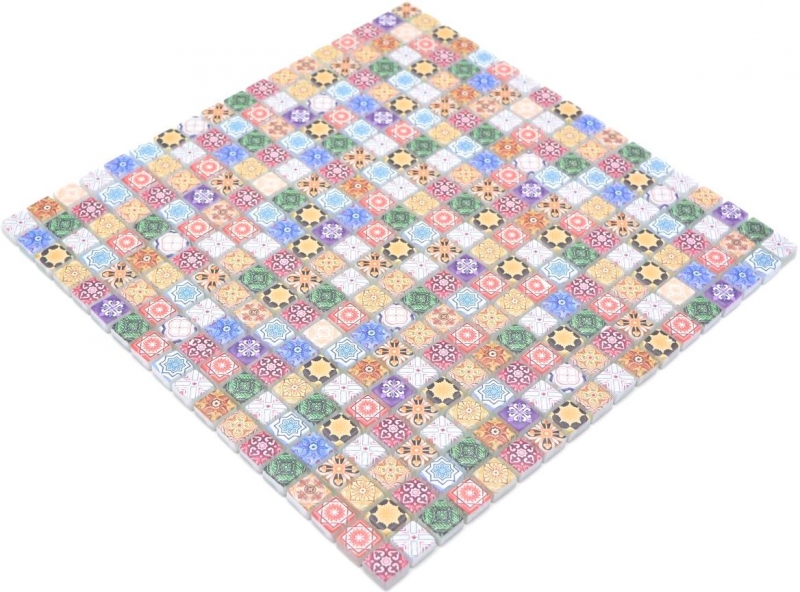 Muestra de mano mosaico azulejo de vidrio mosaico combi retro biscuit colorido azulejo espejo baño MOS78-RB83_m