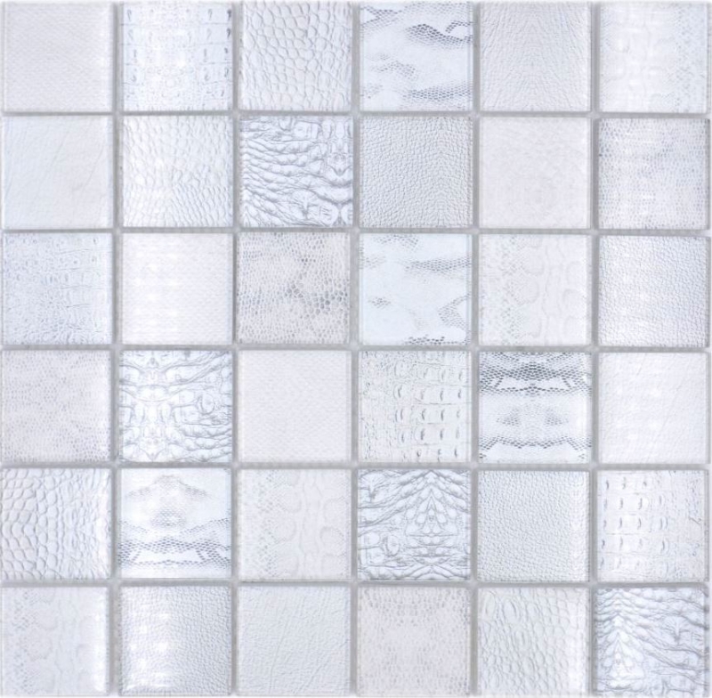 Muestra de mano mosaico azulejo mosaico de vidrio combi bosque blanco cocina splashback azulejo backsplash MOS78-W18_m
