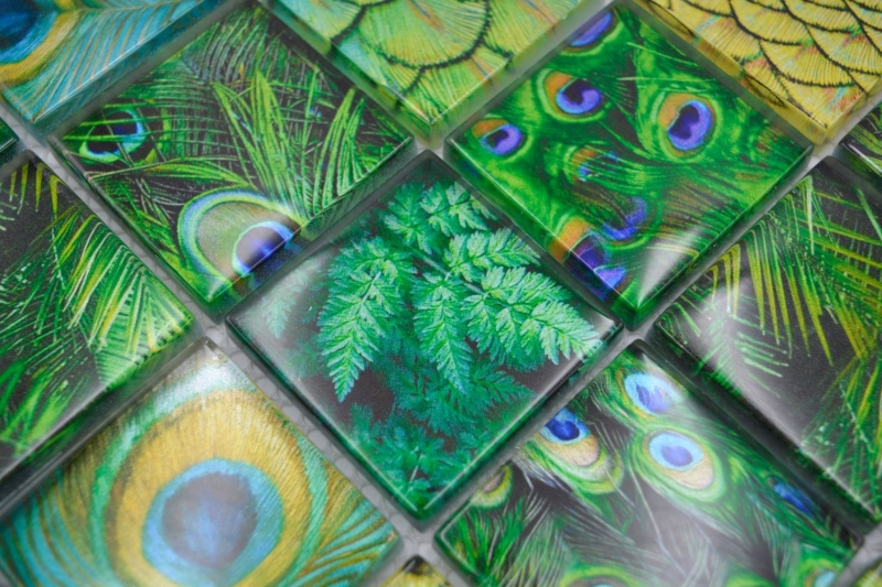 Muestra de mano mosaico azulejo mosaico de vidrio combi verde bosque cocina splashback baño MOS78-W88_m