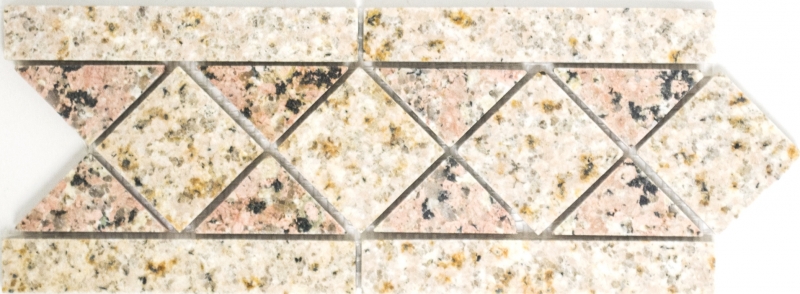 Mosaico azulejos cenefas cenefas piedra natural arena Rosso beige rosa 850/BT