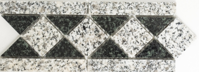 Borde de mosaico Borde Padang piedra natural gris negro 8x20 cm Artículo 860/BT