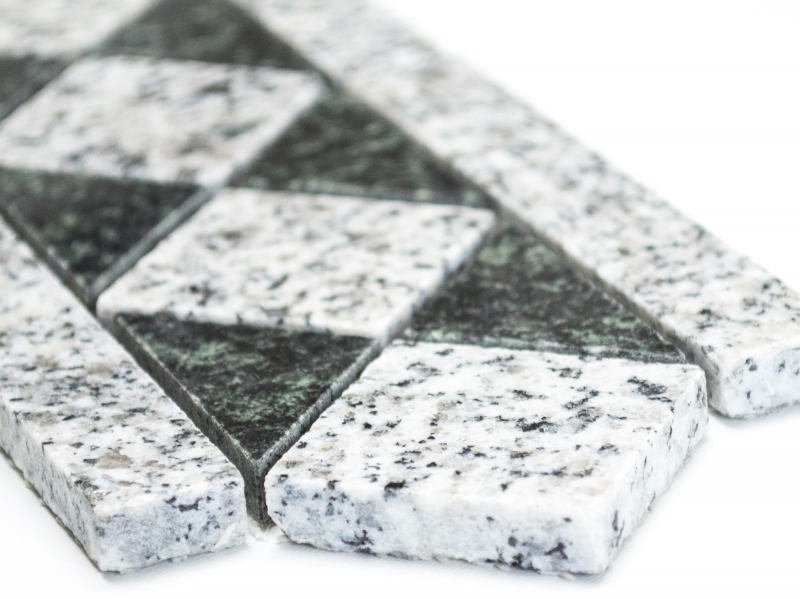 Borde de mosaico Borde Padang piedra natural gris negro 8x20 cm Artículo 860/BT