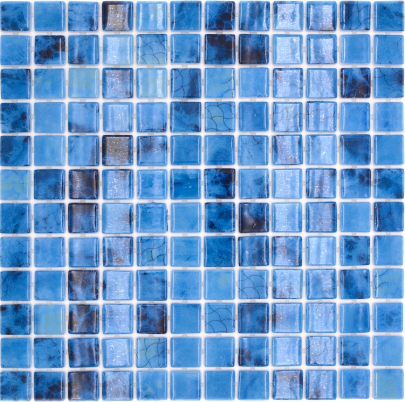 Piscina mosaico piscina mosaico de vidrio azul iridiscente brillante pared suelo cocina baño ducha MOS220-P56255