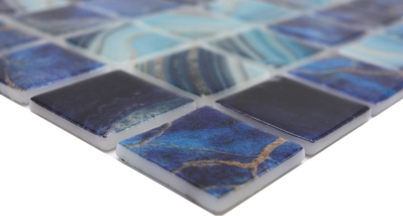 Piscina mosaico piscina mosaico de vidrio azul real iridiscente brillante pared suelo cocina baño ducha MOS220-P56384