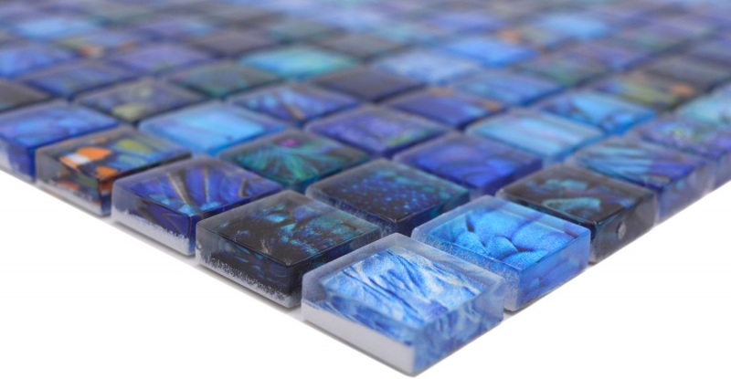 Azulejo de mosaico de vidrio azul brillante Pájaro pared cocina baño ducha MOS68-WL74