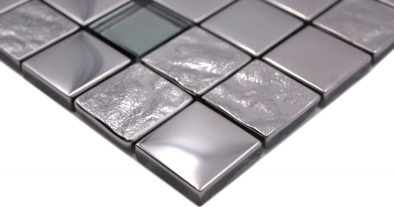 Mosaico de vidrio mosaico azulejo electrochapado plata metal cocina backsplash MOS88-XCB5