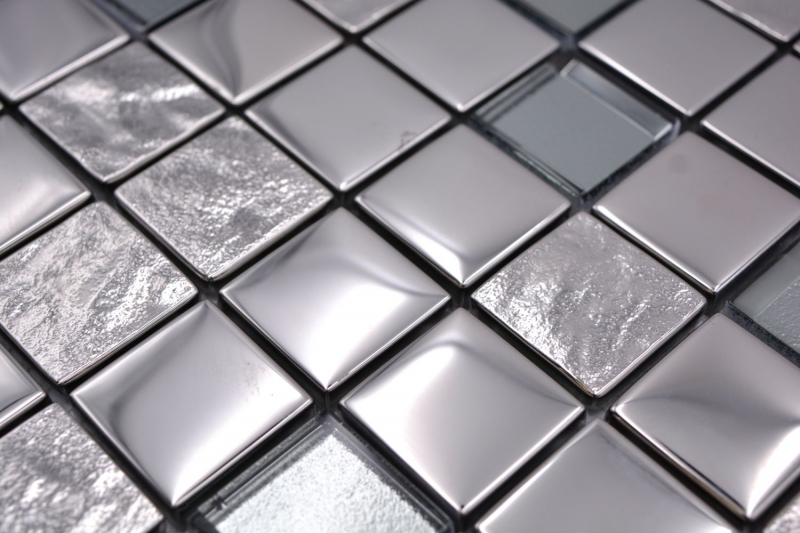 Mosaico de vidrio mosaico azulejo electrochapado plata metal cocina backsplash MOS88-XCB5