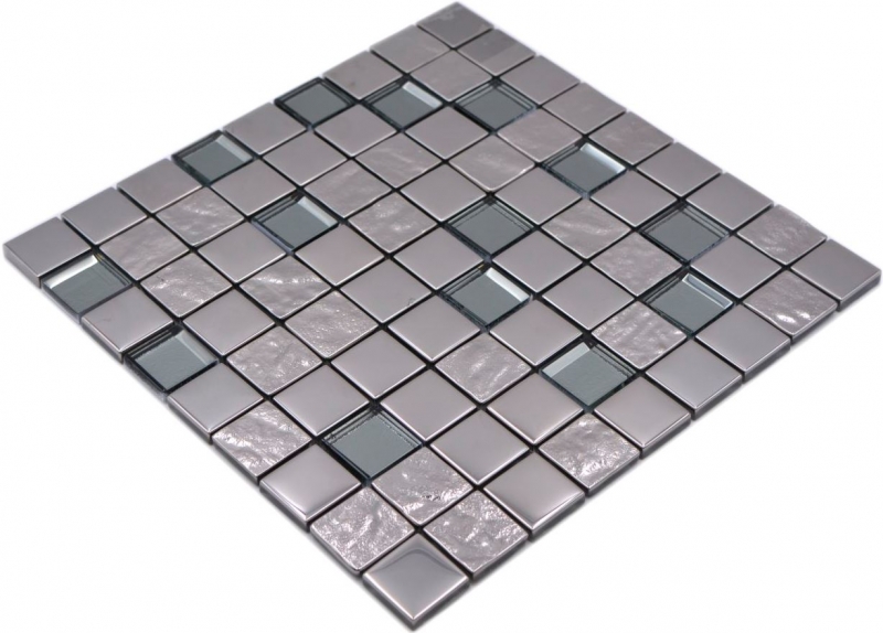 Mosaico de vidrio mosaico azulejo electrochapado plata metal cocina backsplash MOS88-XCB5