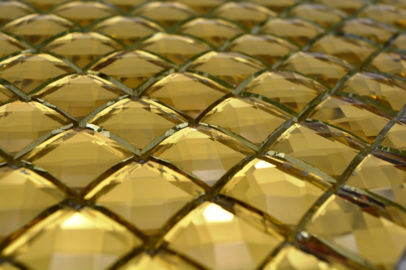 Diamante mosaico de azulejos de oro brillante pared de la cocina cuarto de baño ducha MOS130-GO823