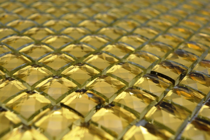 Diamond mosaico de azulejos de oro brillante pared cocina baño ducha MOS130-GO821