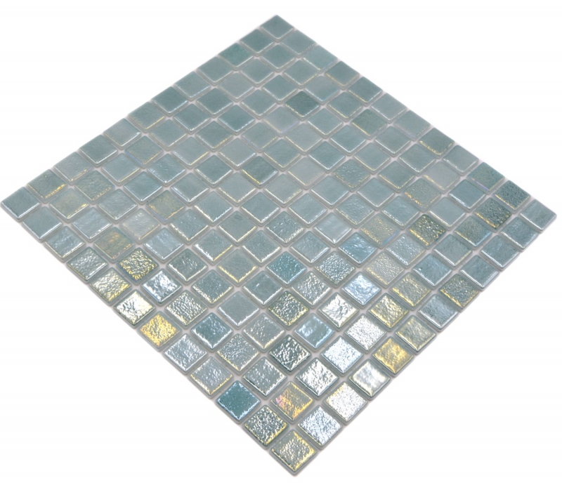 Piscina mosaico piscina mosaico de vidrio verde pastel iridiscente multicolor brillante pared suelo cocina baño ducha MOS220-P55253