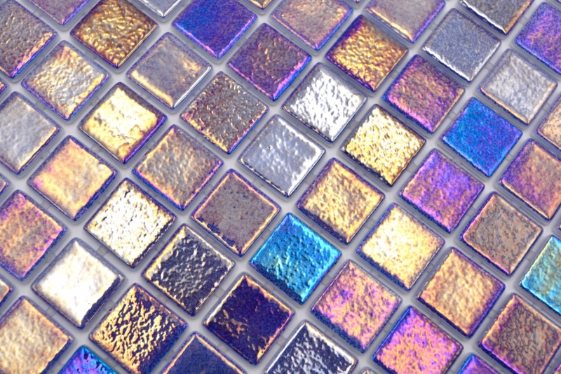 Piscina mosaico piscina mosaico de vidrio azul púrpura multicolor iridiscente pared suelo cocina baño ducha MOS220-P55255