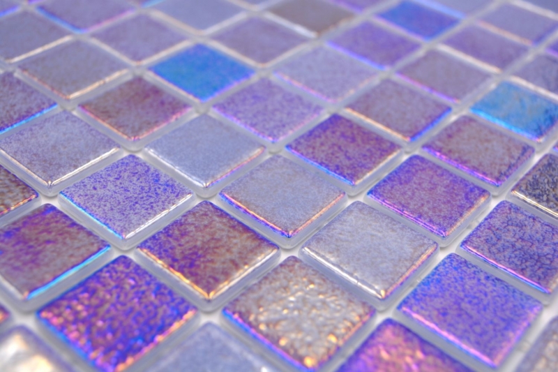 Piscina mosaico piscina mosaico de vidrio azul púrpura multicolor iridiscente pared suelo cocina baño ducha MOS220-P55255