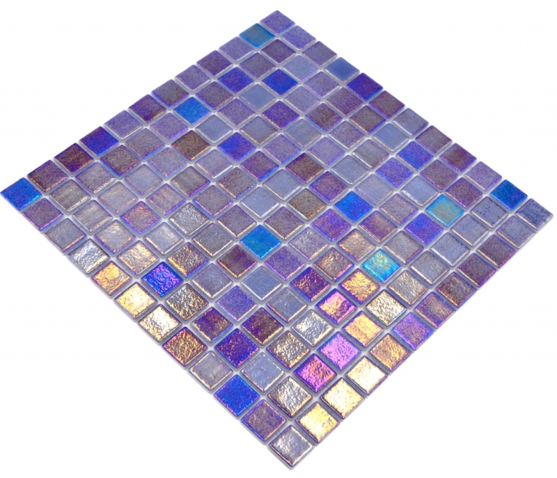 Piscina mosaico piscina mosaico de vidrio azul púrpura multicolor iridiscente pared suelo cocina baño ducha MOS220-P55255