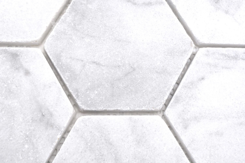 Azulejos de mosaico de piedra natural mármol blanco mate pared suelo cocina baño ducha MOS42-HX142