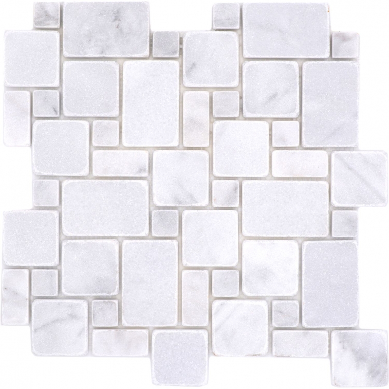 Azulejos de mosaico de piedra natural mármol blanco mate pared suelo cocina baño ducha MOS40-FP42