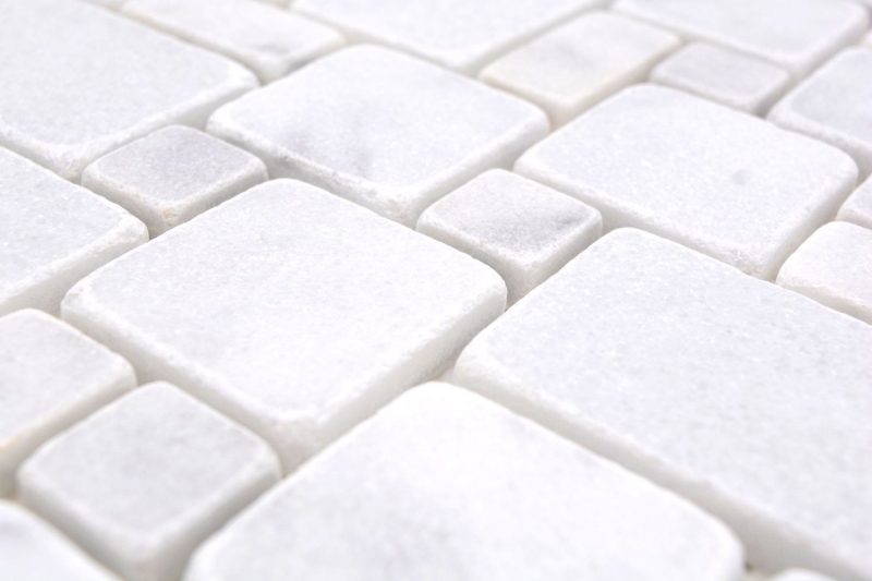 Azulejos de mosaico de piedra natural mármol blanco mate pared suelo cocina baño ducha MOS40-FP42