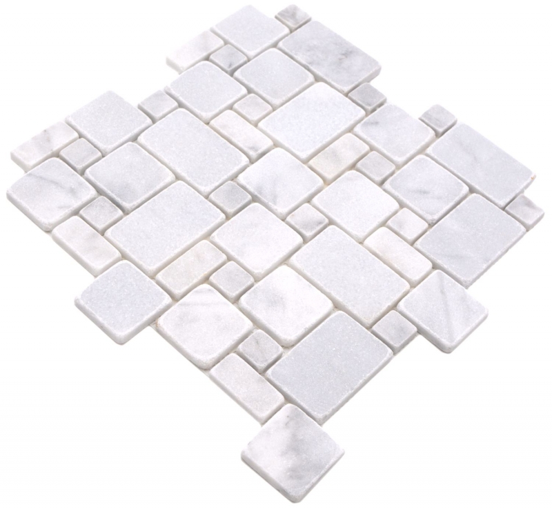 Azulejos de mosaico de piedra natural mármol blanco mate pared suelo cocina baño ducha MOS40-FP42