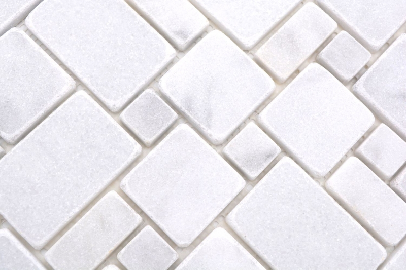 Azulejos de mosaico de piedra natural mármol blanco mate pared suelo cocina baño ducha MOS40-FP42