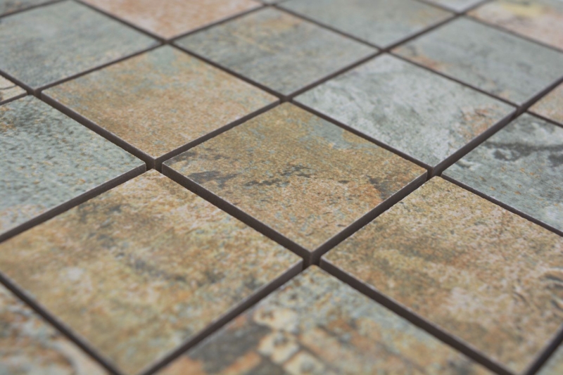 Mosaico de cerámica gres porcelánico beige marrón verde mate parede suelo cocina baño ducha MOS14-47CB_f