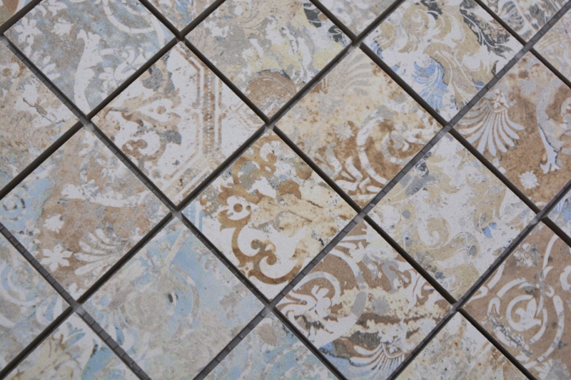 Mosaico de cerámica gres porcelánico multicolor mate pared suelo cocina baño ducha MOS14-47CS_f