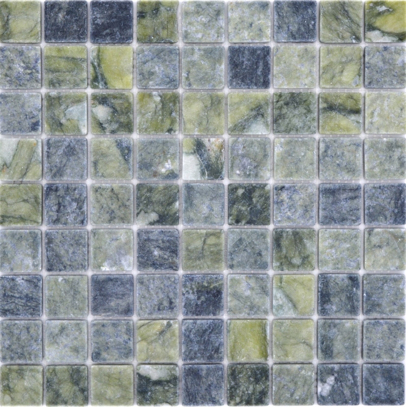 Mosaico de piedra natural mármol verde mate pared suelo cocina baño ducha MOS42-32-407_f