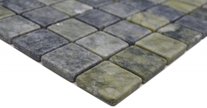 Mosaico de piedra natural mármol verde mate pared suelo cocina baño ducha MOS42-32-407_f