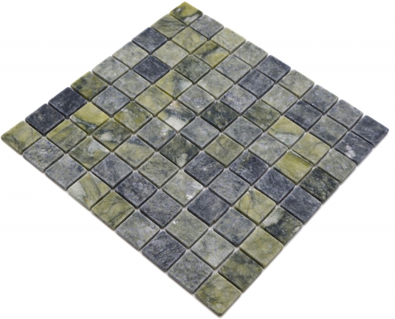Mosaico de piedra natural mármol verde mate pared suelo cocina baño ducha MOS42-32-407_f