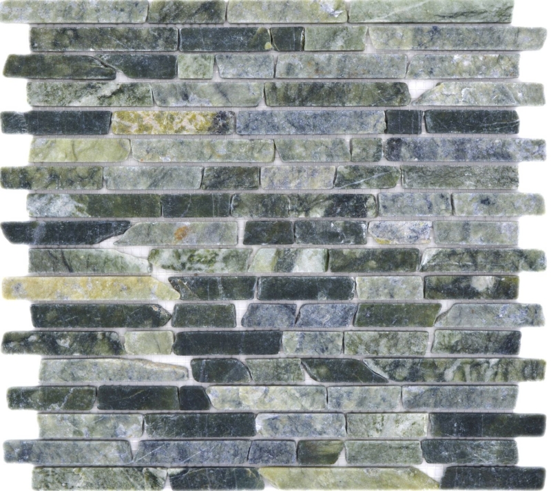 Azulejos de mosaico de piedra natural mármol verde mate pared suelo cocina baño ducha MOS40-0407_f