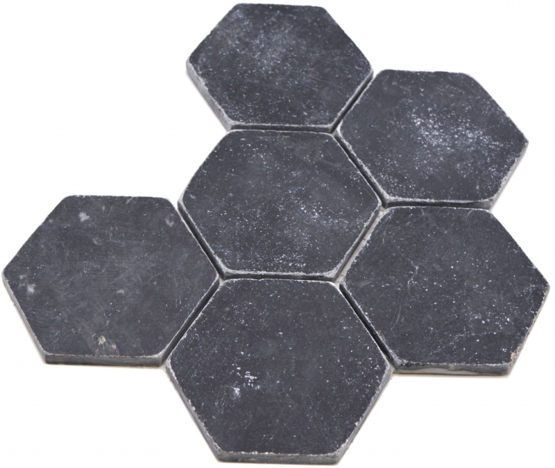 Azulejos de mosaico de piedra natural mármol negro mate pared suelo cocina baño ducha MOS42-HX143_f