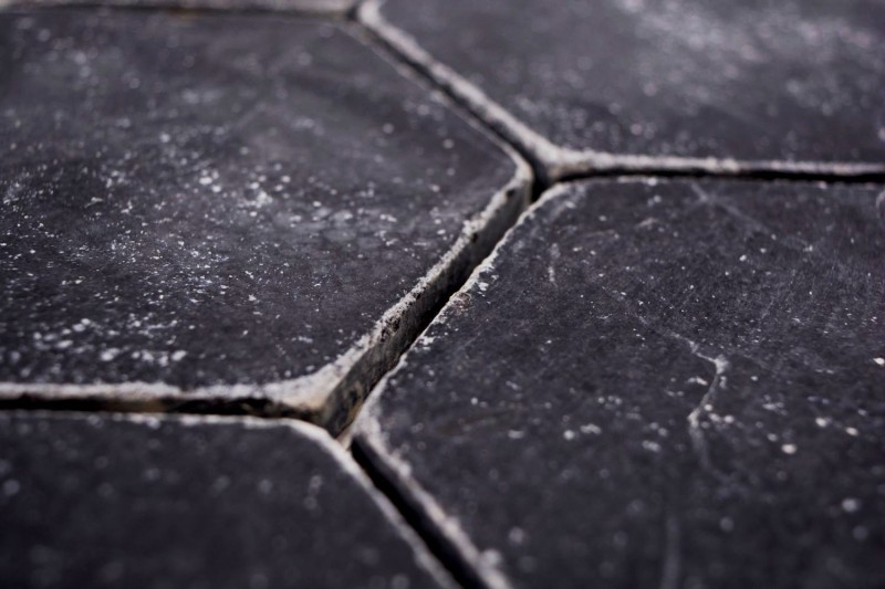 Azulejos de mosaico de piedra natural mármol negro mate pared suelo cocina baño ducha MOS42-HX143_f